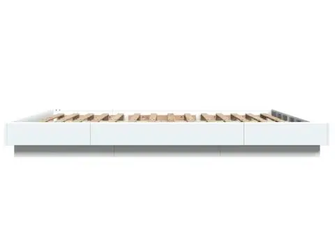 Cadru de pat, alb, 160x200 cm, lemn prelucrat - 5/5