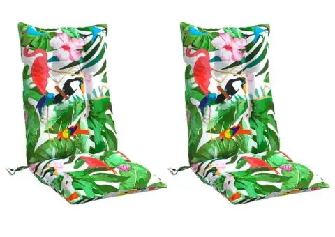 Perne de scaun spătar înalt, 2 buc., multicolor, textil oxford - 3/5