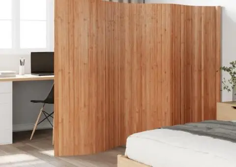 Paravan de cameră ,natural, 165x400 cm, bambus - 1/5