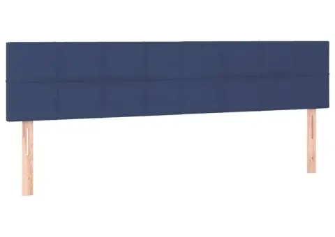 Tăblii de pat, 2 buc, albastru, 90x5x78/88 cm, textil - 2/5