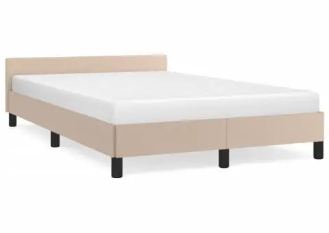 Cadru de pat fără saltea cappuccino 120x190cm piele artificială - 2/5