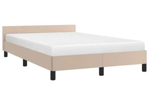 Cadru de pat fără saltea cappuccino 120x190cm piele artificială - 4/5