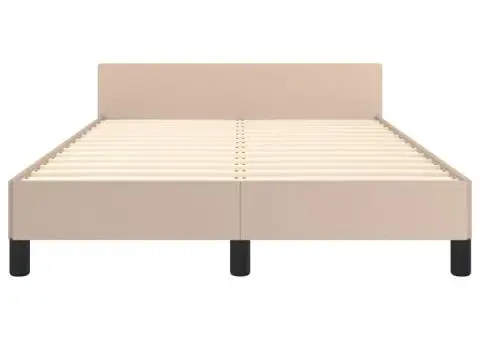 Cadru de pat fără saltea cappuccino 120x190cm piele artificială - 5/5