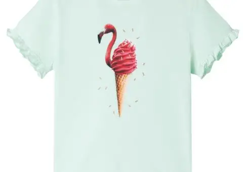 Tricou pentru copii, verde mentă deschis, 92 - 1/5