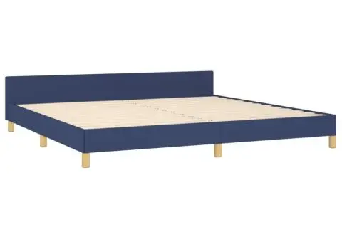 Cadru de pat fără saltea, albastru, 200x200 cm, textil - 5/5