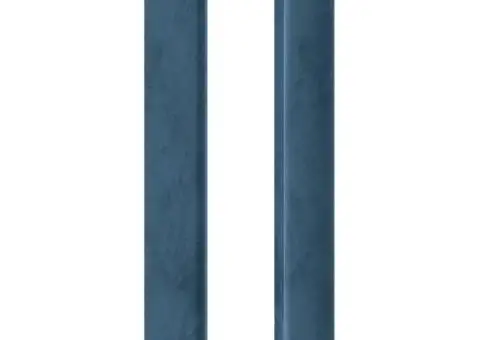 Tăblie de pat cu LED, albastru închis, 93x16x118/128cm, catifea - 5/5