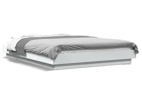 Cadru de pat, alb, 140x200 cm, lemn prelucrat - 2/5