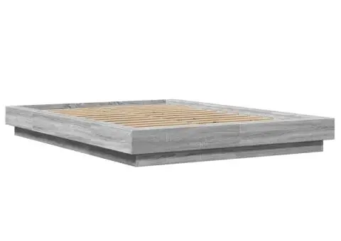 Cadru de pat, gri sonoma, 140x200 cm, lemn prelucrat - 3/5