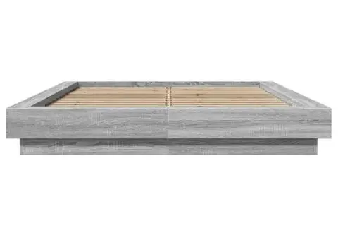 Cadru de pat, gri sonoma, 140x200 cm, lemn prelucrat - 4/5