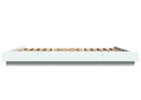 Cadru de pat, alb, 150x200 cm, lemn prelucrat - 5/5