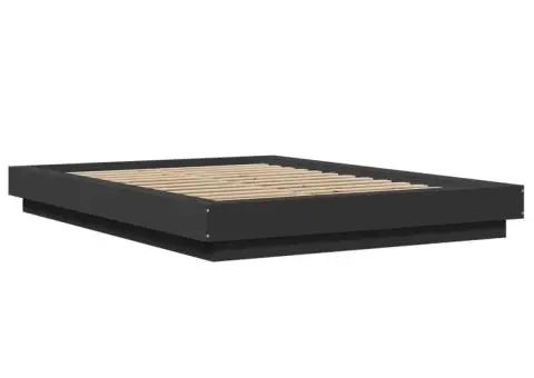 Cadru de pat, negru ,135x190 cm, lemn prelucrat - 3/5