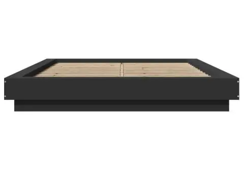 Cadru de pat, negru ,135x190 cm, lemn prelucrat - 4/5
