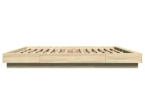 Cadru de pat, stejar sonoma, 200x200 cm, lemn prelucrat - 5/5