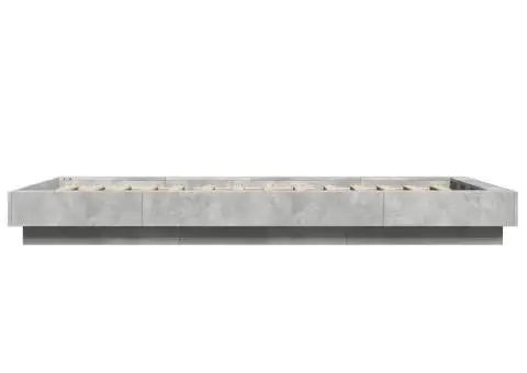 Cadru de pat, gri beton, 100x200 cm, lemn prelucrat - 5/5
