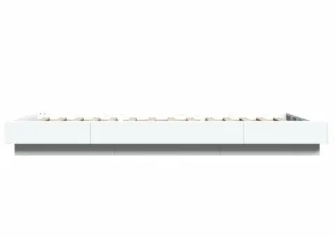 Cadru de pat, alb, 90x200 cm, lemn prelucrat - 5/5