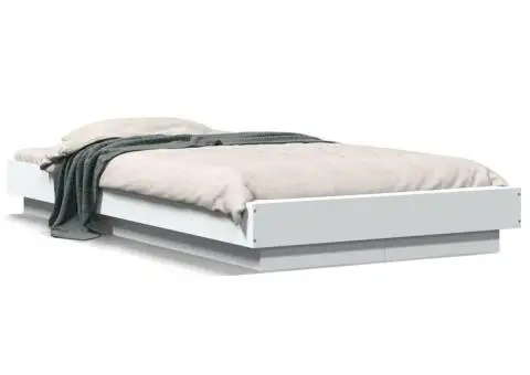 Cadru de pat, alb, 90x190 cm, lemn prelucrat - 2/5