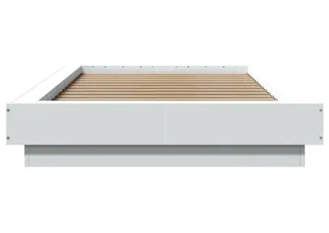 Cadru de pat, alb, 90x190 cm, lemn prelucrat - 4/5