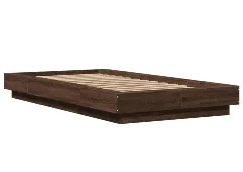 Cadru de pat, stejar maro, 90x190 cm, lemn prelucrat - 3/5