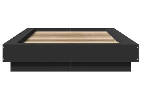 Cadru de pat, negru, 75x190 cm, lemn prelucrat - 4/5