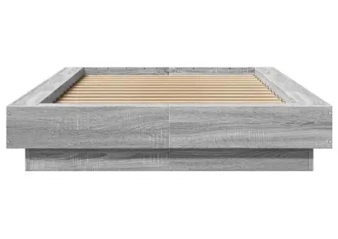Cadru de pat, gri sonoma, 75x190 cm, lemn prelucrat - 4/5