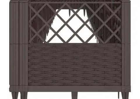 Jardinieră de grădină cu țăruși, maro, 363,5x43,5x43,5 cm, PP - 4/5