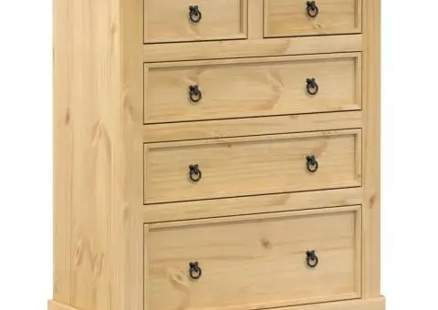 Dulap cu sertare „Corona”, 92x48x114 cm, lemn masiv de pin - 2/5