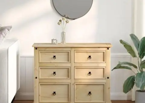 Dulap cu sertare „Corona”, 110x43x91 cm, lemn masiv de pin - 3/5