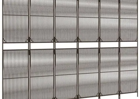 Separator de cameră cu 6 panouri, maro, poliratan - 4/5