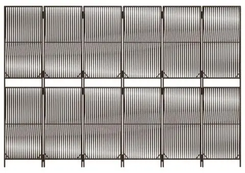 Separator de cameră cu 6 panouri, maro, poliratan - 5/5
