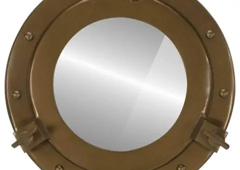 Oglindă hublou de perete Ø30 cm aluminiu și sticlă - 2/5