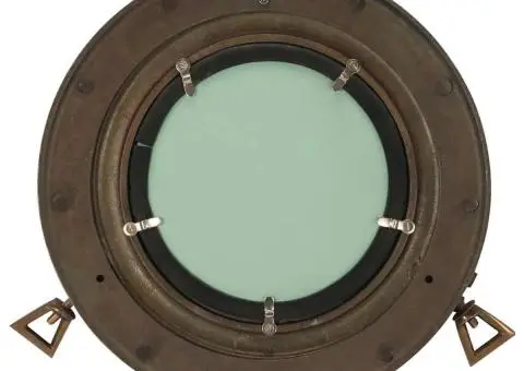 Oglindă hublou de perete Ø30 cm aluminiu și sticlă - 3/5