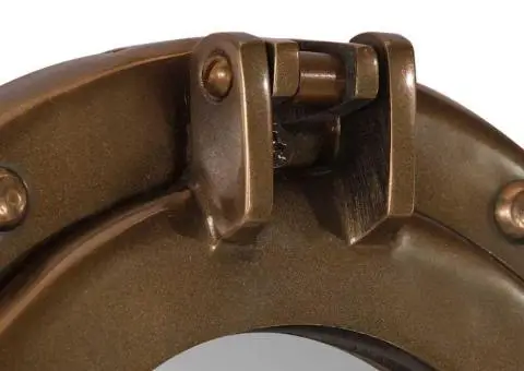 Oglindă hublou de perete Ø30 cm aluminiu și sticlă - 5/5