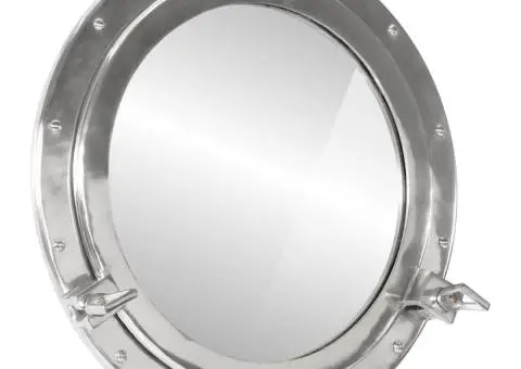 Oglindă hubloul de pus pe perete Ø50 cm Aluminiu și Sticlă - 1/5