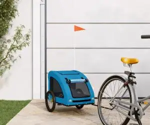 vidaXL Remorcă de bicicletă animale companie, albastru, oxford/fier