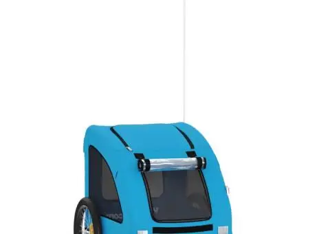 Remorcă de bicicletă animale companie, albastru, oxford/fier - 2/5