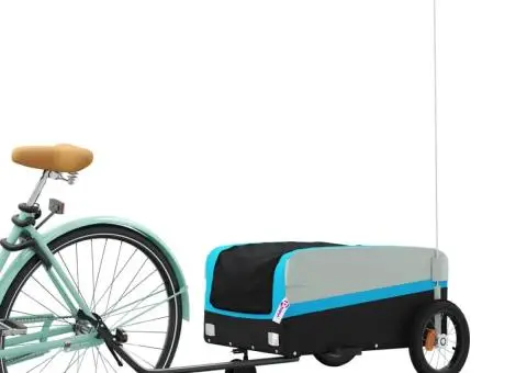 Remorcă pentru biciclete, negru și albastru, 30 kg, fier - 3/5