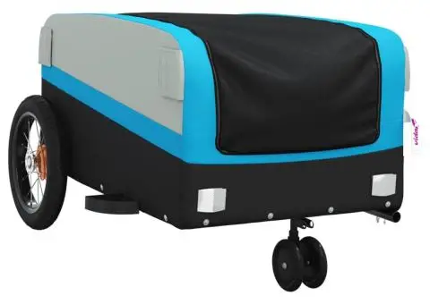 Remorcă pentru biciclete, negru și albastru, 30 kg, fier - 4/5