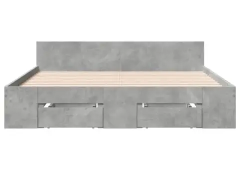 Cadru de pat cu sertare, gri beton, 120x190 cm, lemn prelucrat - 4/5