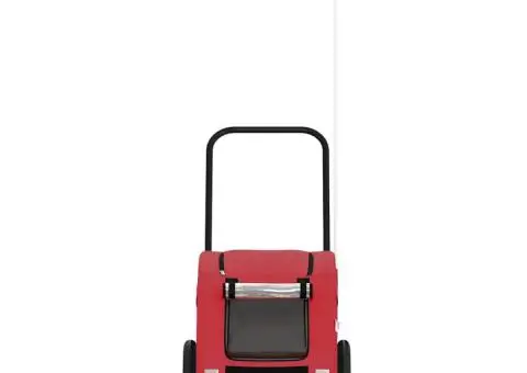 Remorcă de bicicletă animale companie, roșu, textil oxford/fier - 4/5