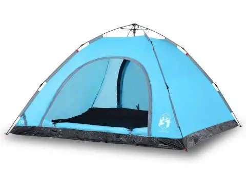 Cort de camping pentru 5 persoane, eliberare rapidă, albastru - 2/5