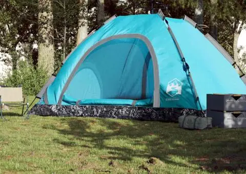 Cort de camping pentru 5 persoane, eliberare rapidă, albastru - 3/5
