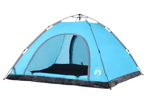 Cort de camping pentru 5 persoane, eliberare rapidă, albastru - 4/5