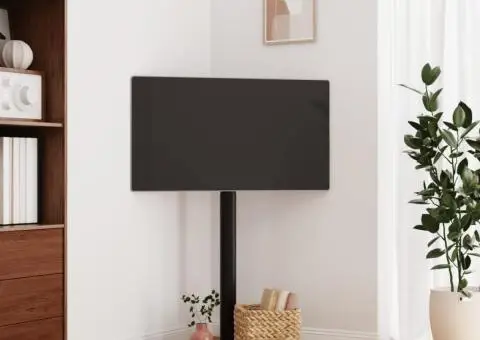 Suport TV pe colț cu 1 nivel pentru 32-65 inch, negru - 1/5