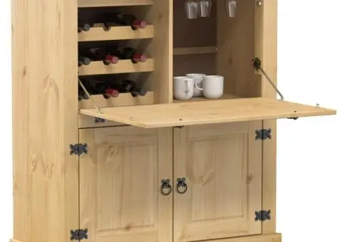 Dulap de vinuri „Corona”, 97x45x114 cm, lemn masiv de pin - 1/5