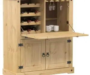 vidaXL Dulap de vinuri „Corona”, 97x45x114 cm, lemn masiv de pin