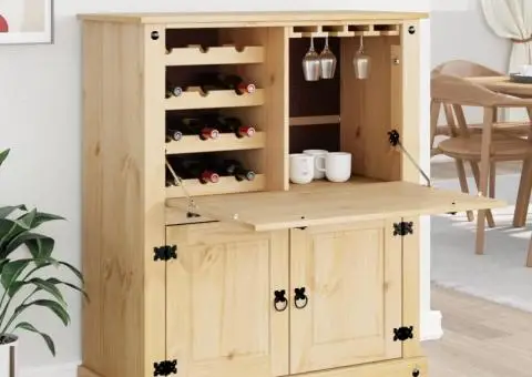 Dulap de vinuri „Corona”, 97x45x114 cm, lemn masiv de pin - 3/5