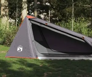 vidaXL Cort de camping tunel 1 persoane, gri/portocaliu, impermeabil