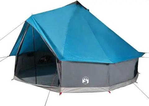 Cort de familie Tipi pentru 8 persoane, albastru, impermeabil - 2/5