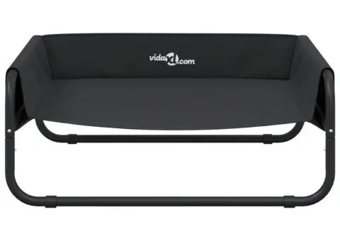 Pat înălțat pentru câini, antracit, țesătură Oxford și oțel - 5/5