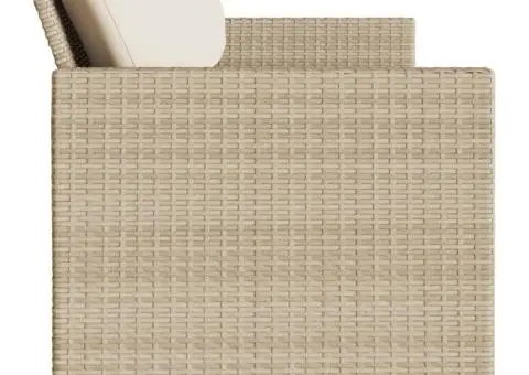 Canapea de grădină cu perne, 3 locuri, bej, poliratan - 5/5